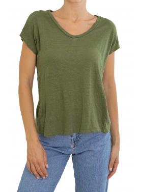 Maglia in lino con scollo a V